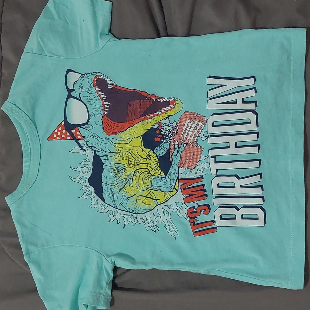 🎂Place Little Boys "It's My Birthday" graphic t-Shirt; Size:4,Color: green
